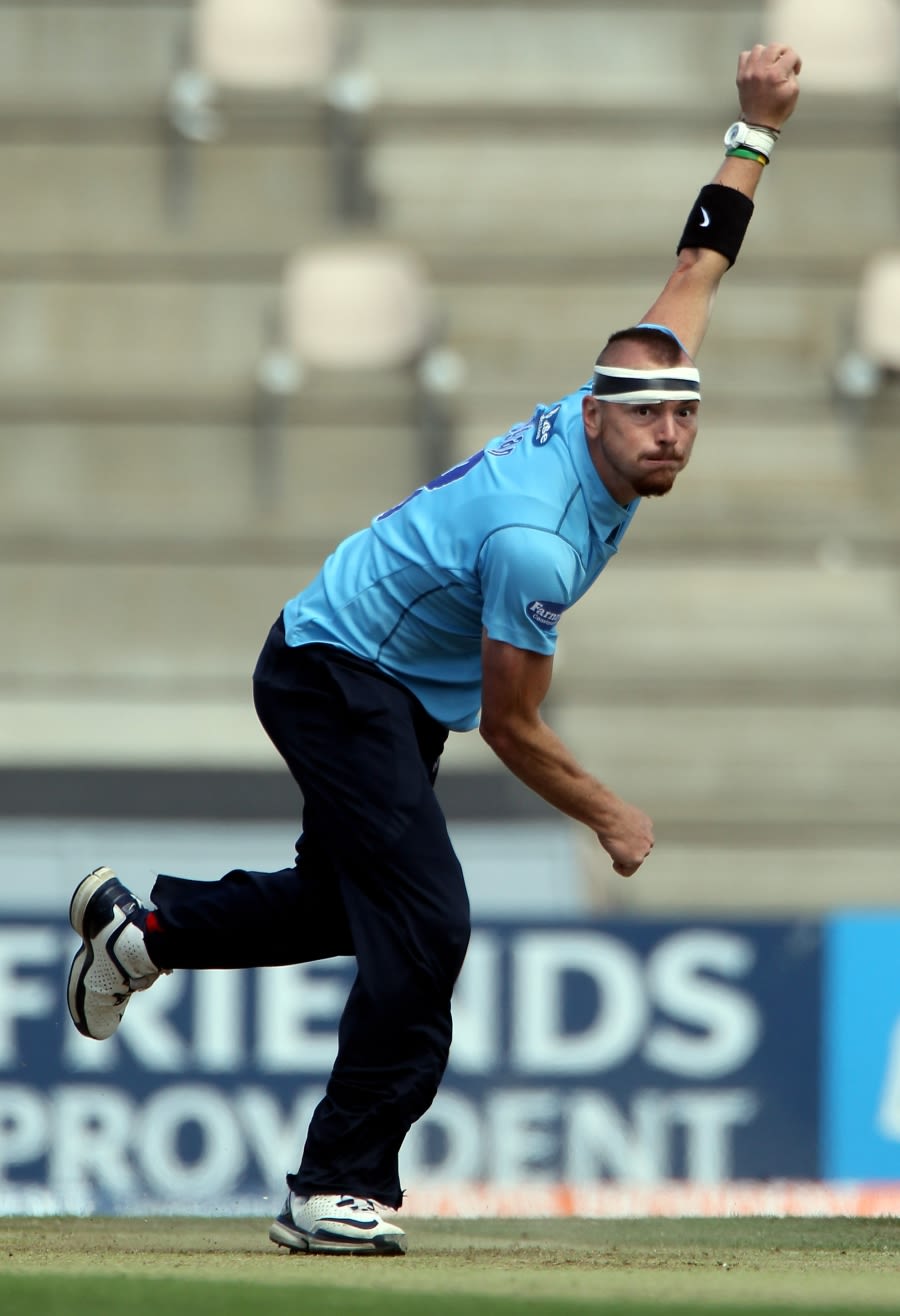 Chad Keegan sported some interesting head modifications in Hampshire's game against Sussex
