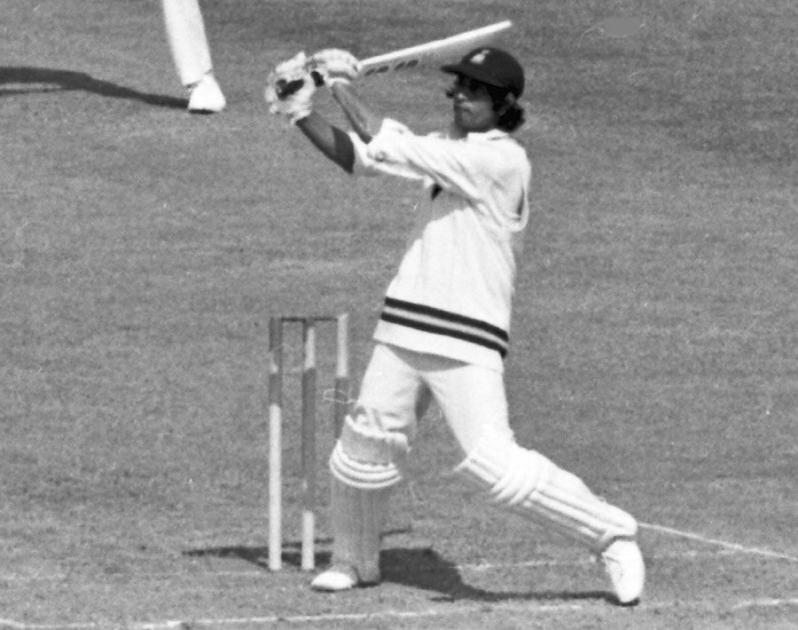 Opener Eknath Solkar pulls the ball