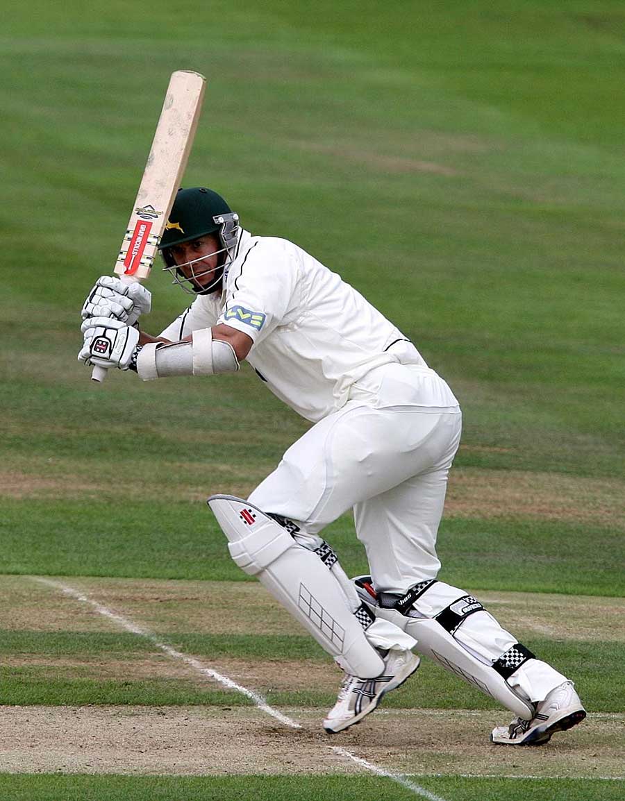 Mark Wagh collects runs through the leg side against his former county