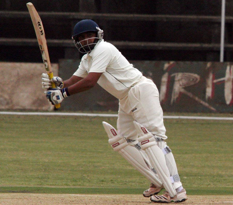 Kedar Devdhar tucks the ball to the leg side on his way to 54