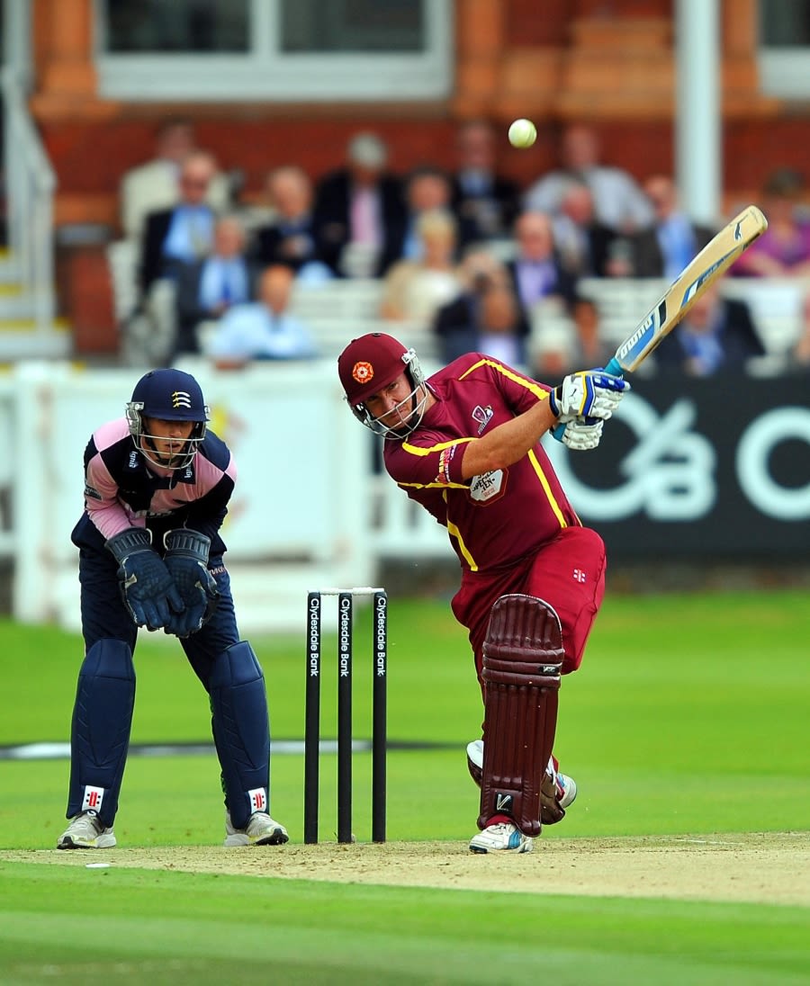 Mal Loye hits out on his way to a half-century against Middlesex
