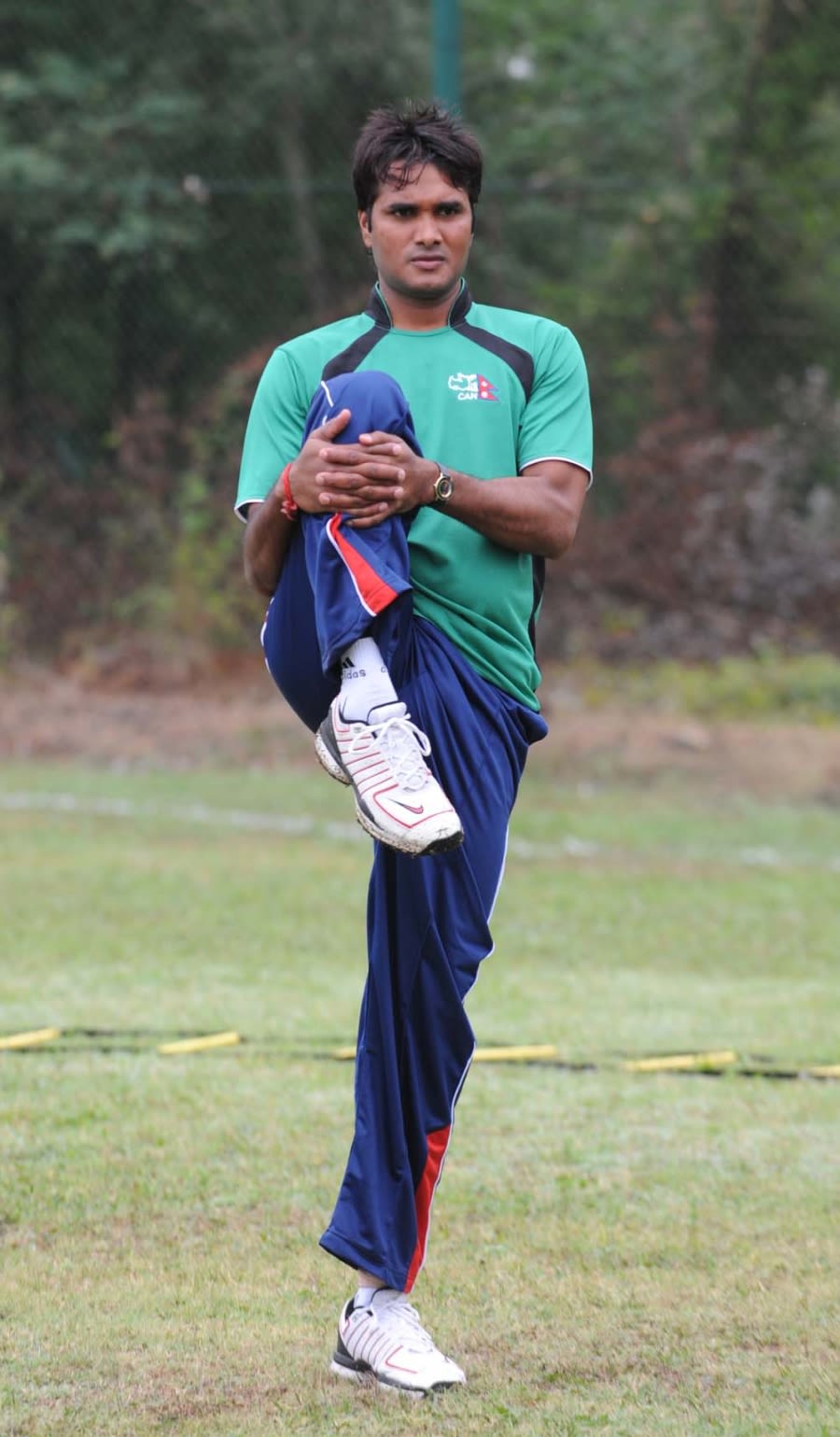 Nepal's Binod Das warms up
