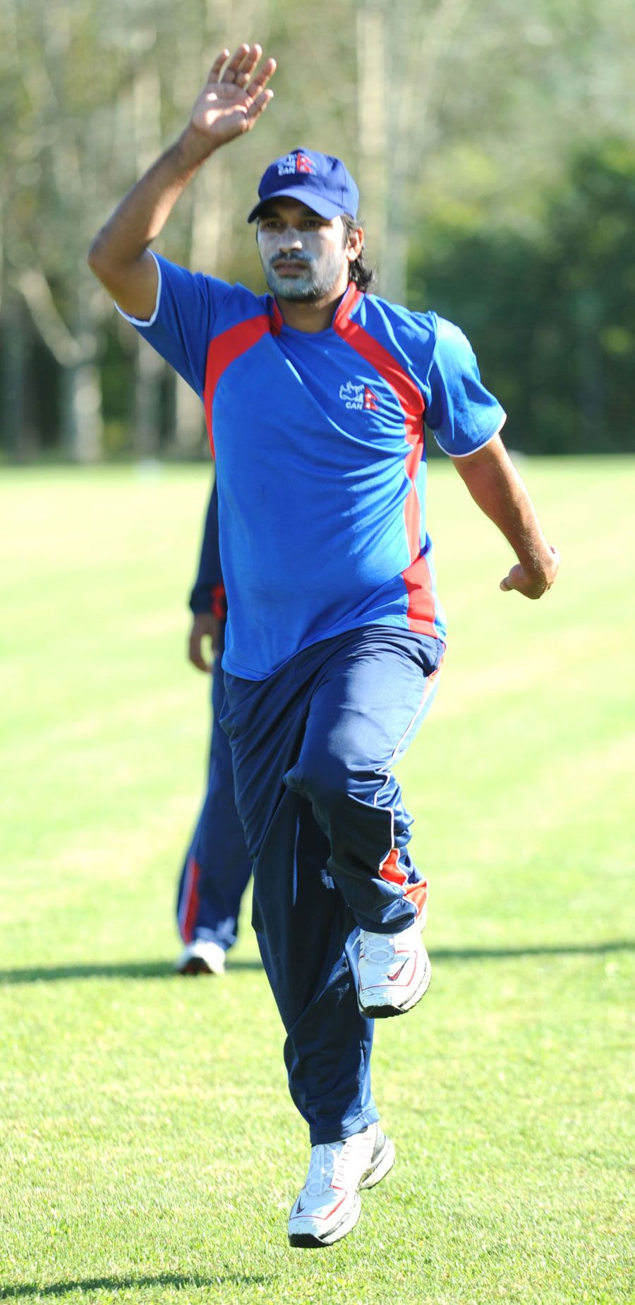 Nepal's Mahaboob Alam warms up