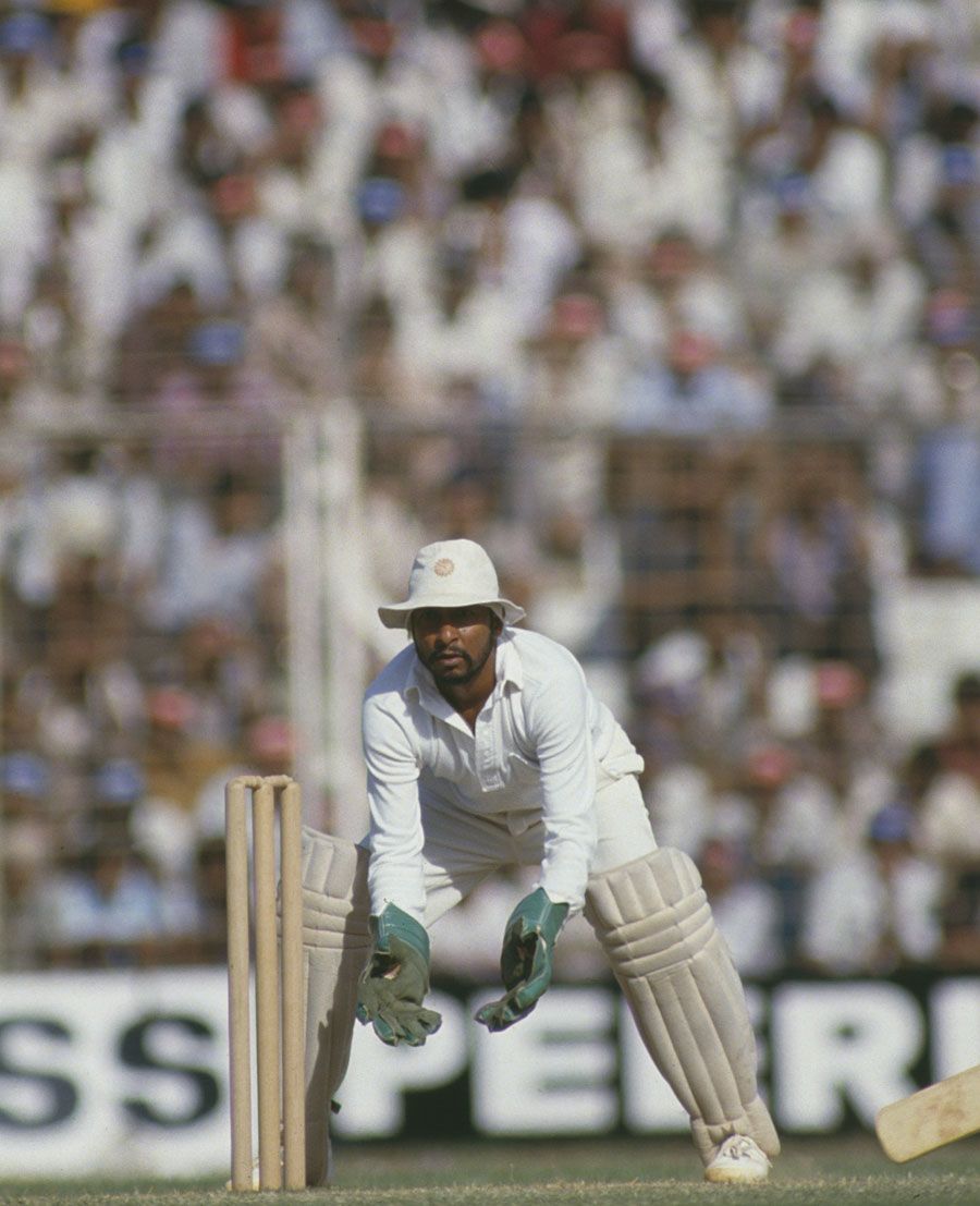 Syed Kirmani waits to collect the ball