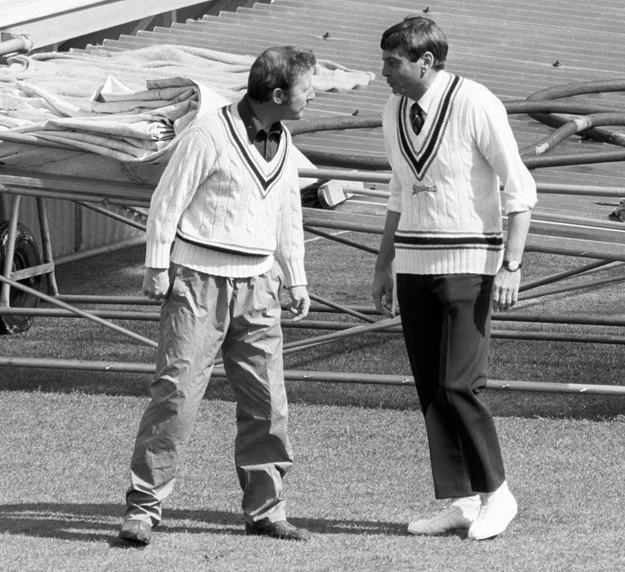 Dickie Bird and David Constant ponder the conditions