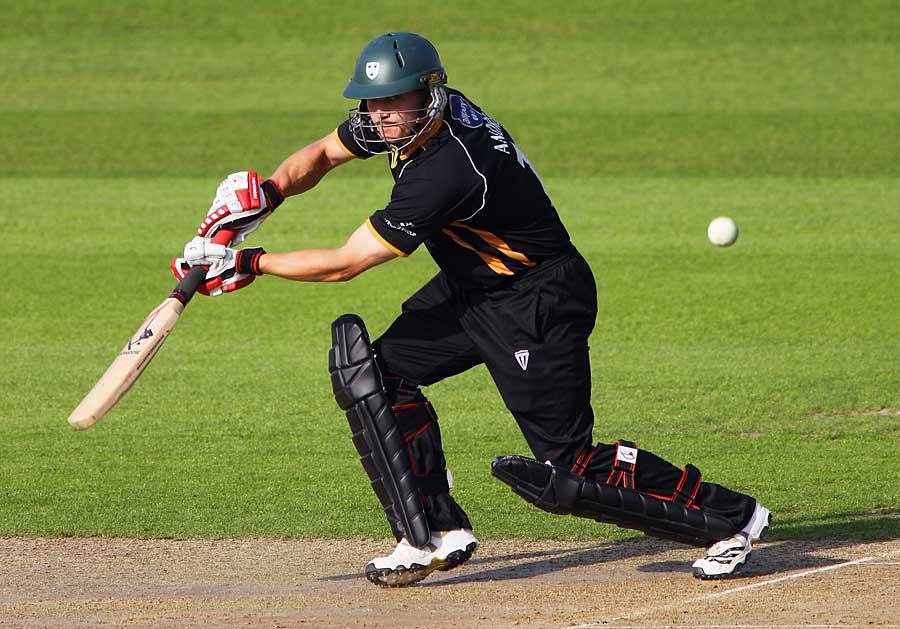 Gareth Andrew, using the Mongoose bat, hit the first century of his career from 58 balls