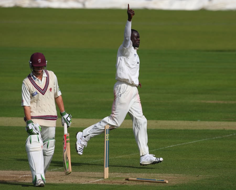James Hildreth was bowled for 105 by Ruel Brathwaite