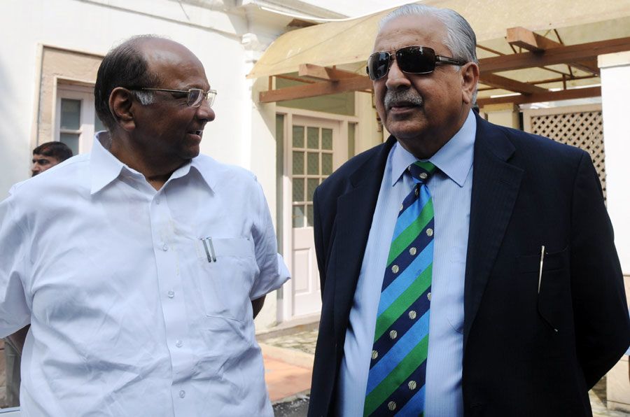 Sharad Pawar and Ijaz Butt emerge from their meeting