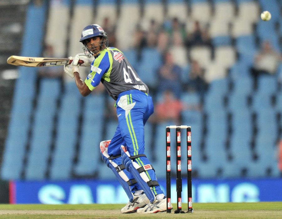 Jehan Mubarak carves the ball behind point