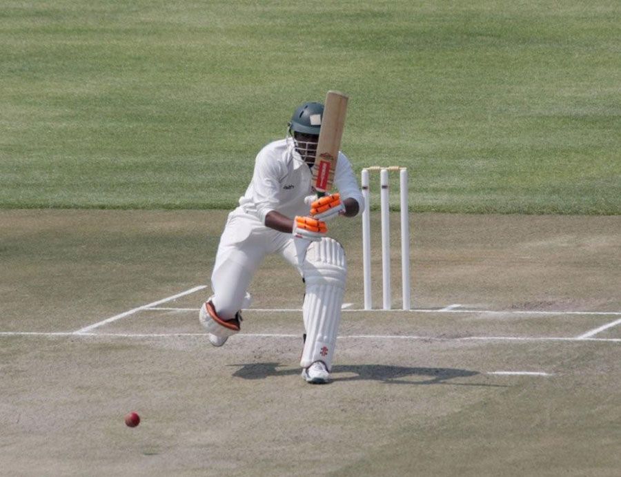 Keith Dabengwa hits down the ground