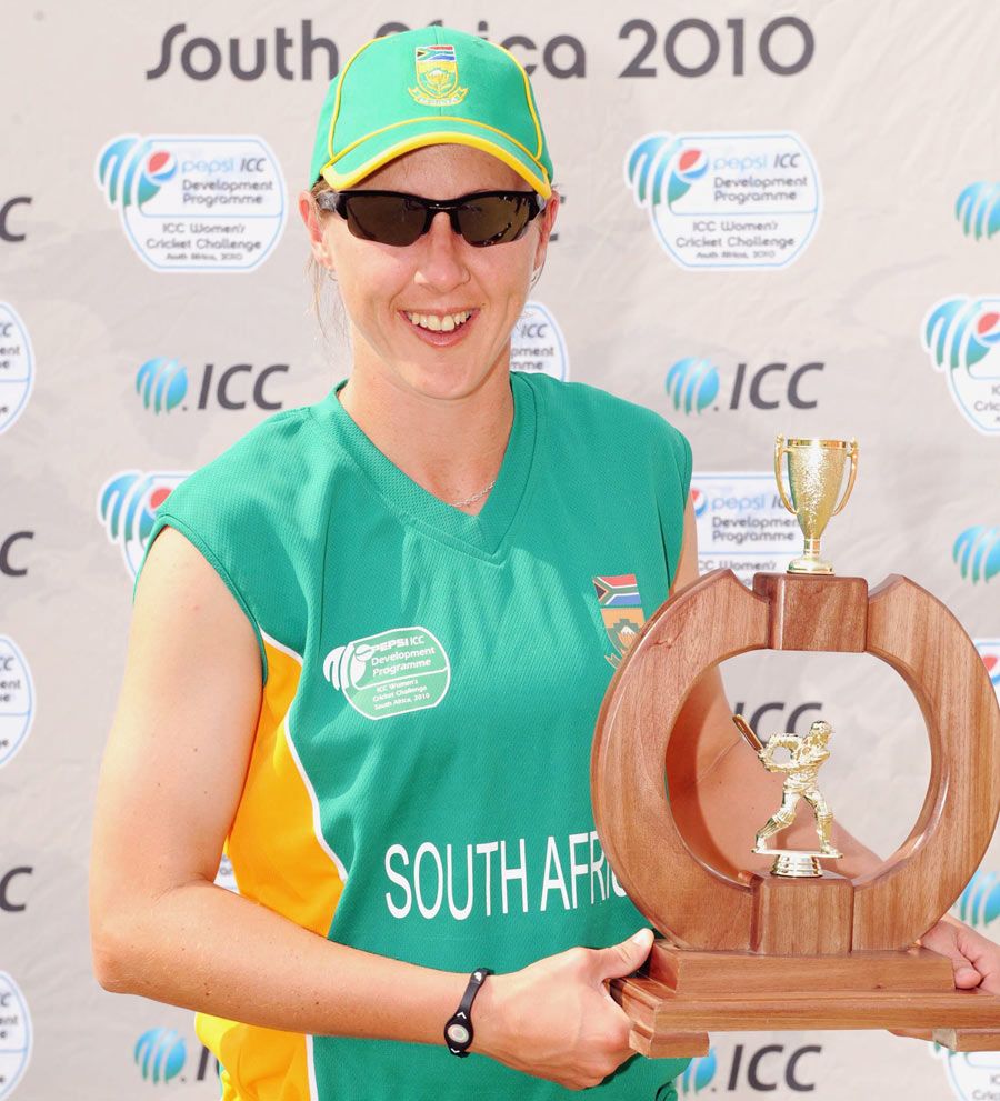 South African captain Cri-zelda Brits with the trophy