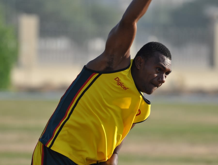 Vanuatu's Patrick Matautaava loosens up