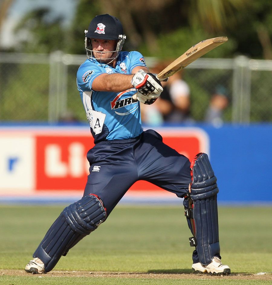 Gareth Hopkins hits one square on the off side