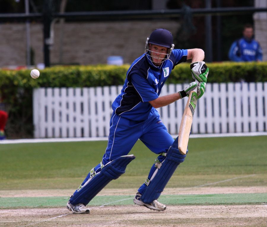 Andy Northcote pushes one into the covers during his 42