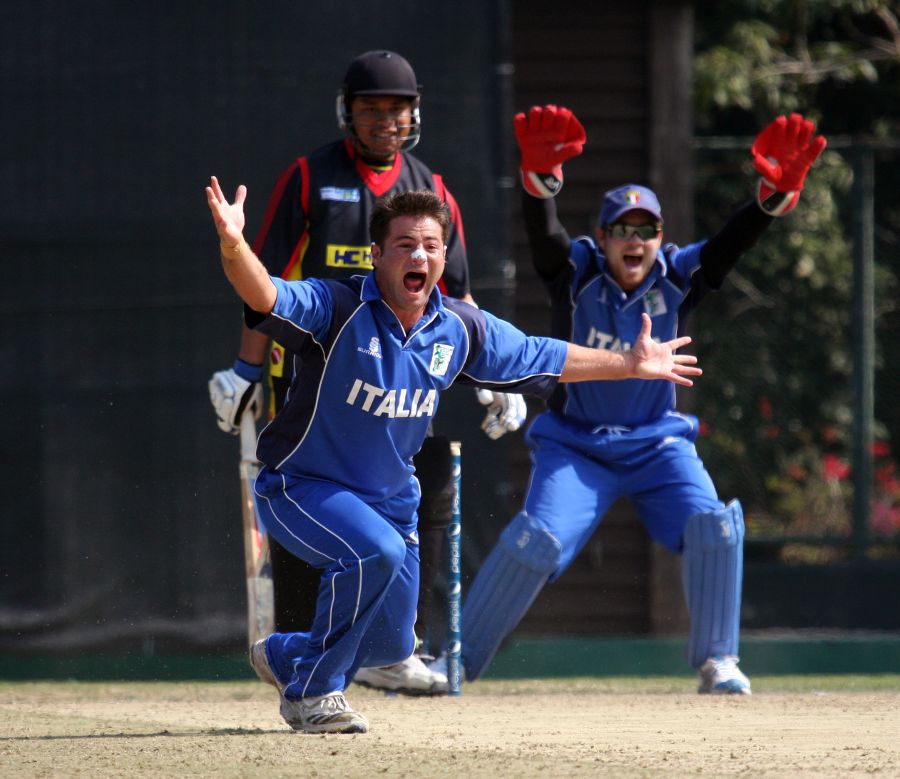 Peter Petricola successfully appeals for a wicket