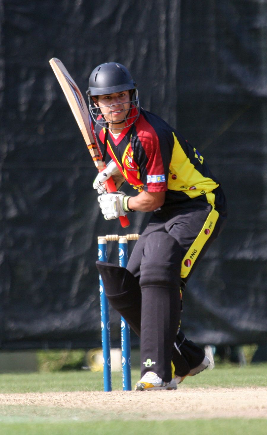 Chris Kent at the crease for Papua New Guinea