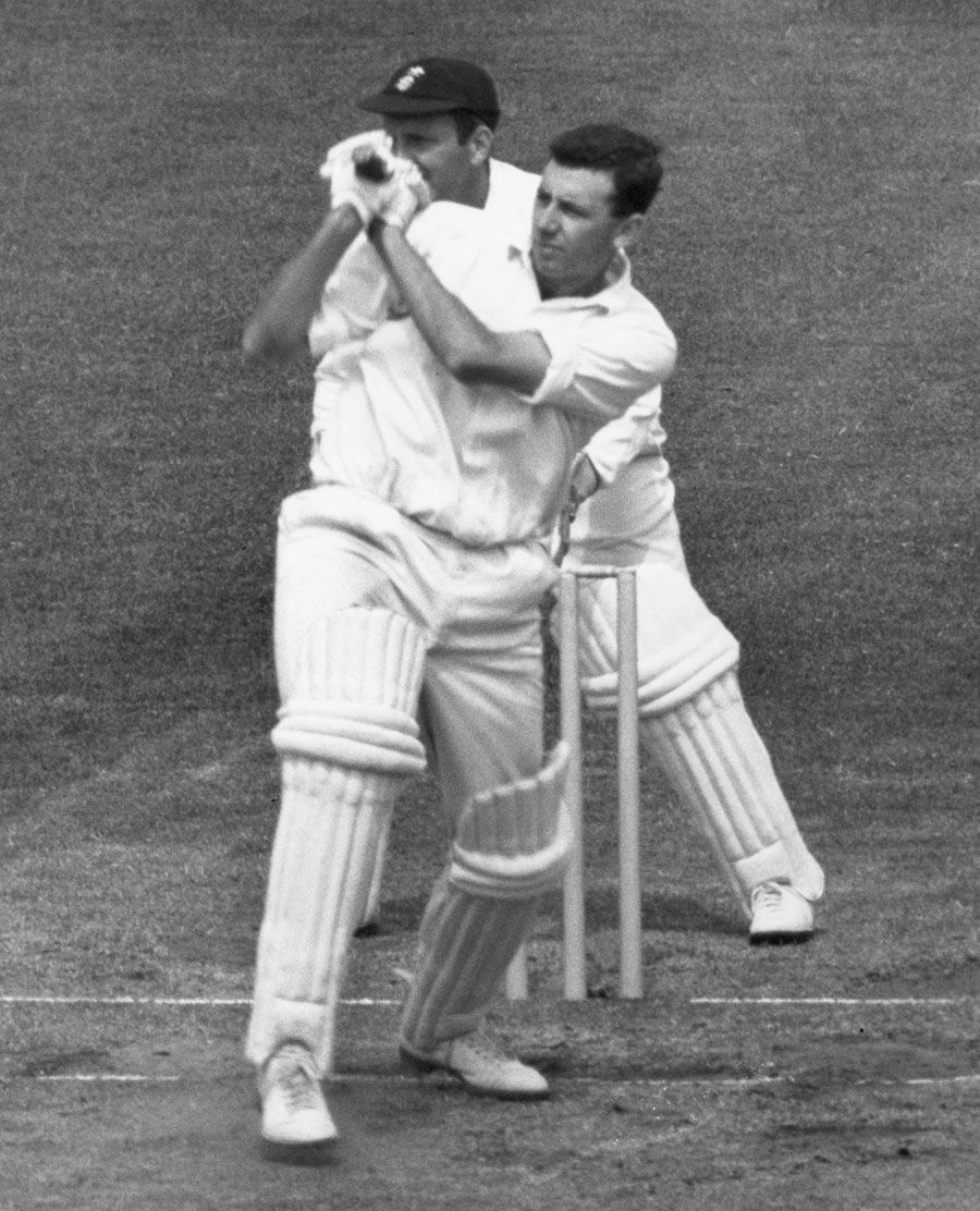 Bruce Taylor drives on the on side on his way to 62