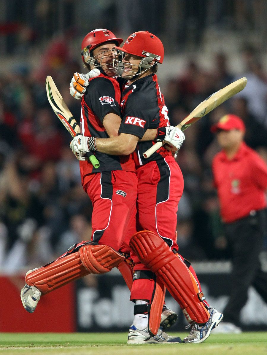 Cameron Borgas and Daniel Harris celebrate their title win