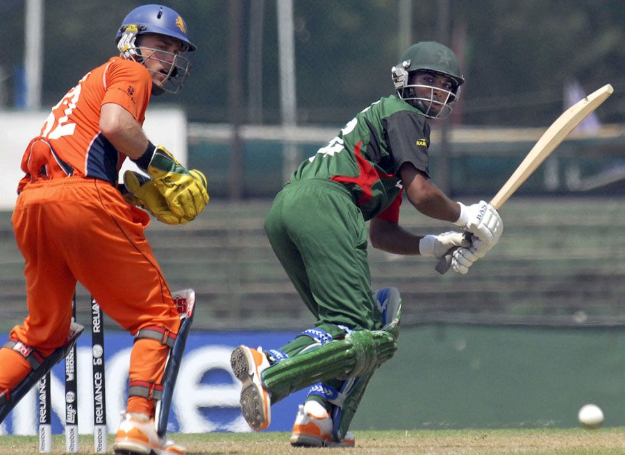 Rakep Patel flicks the ball during his innings of 64