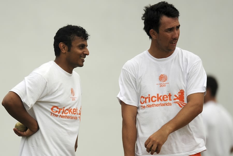 Adeel Raja and Tom Cooper at a net session