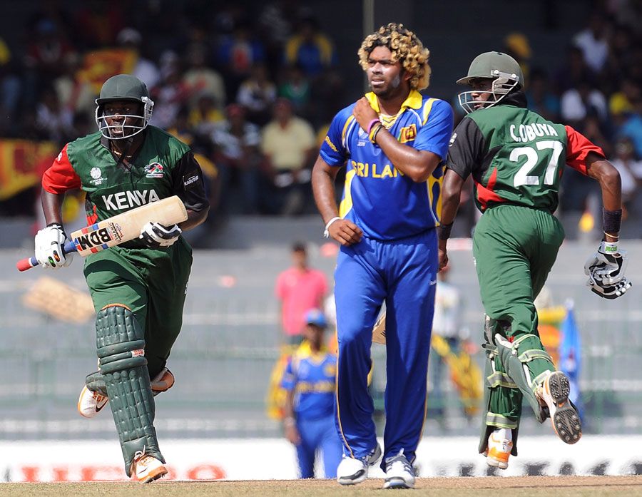 David Obuya and Collins Obuya take a run during their half-century partnership