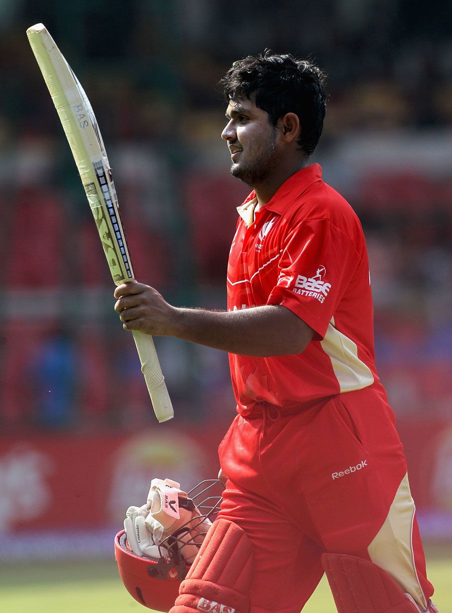 Hiral Patel acknowledges the crowd after his explosive half-century