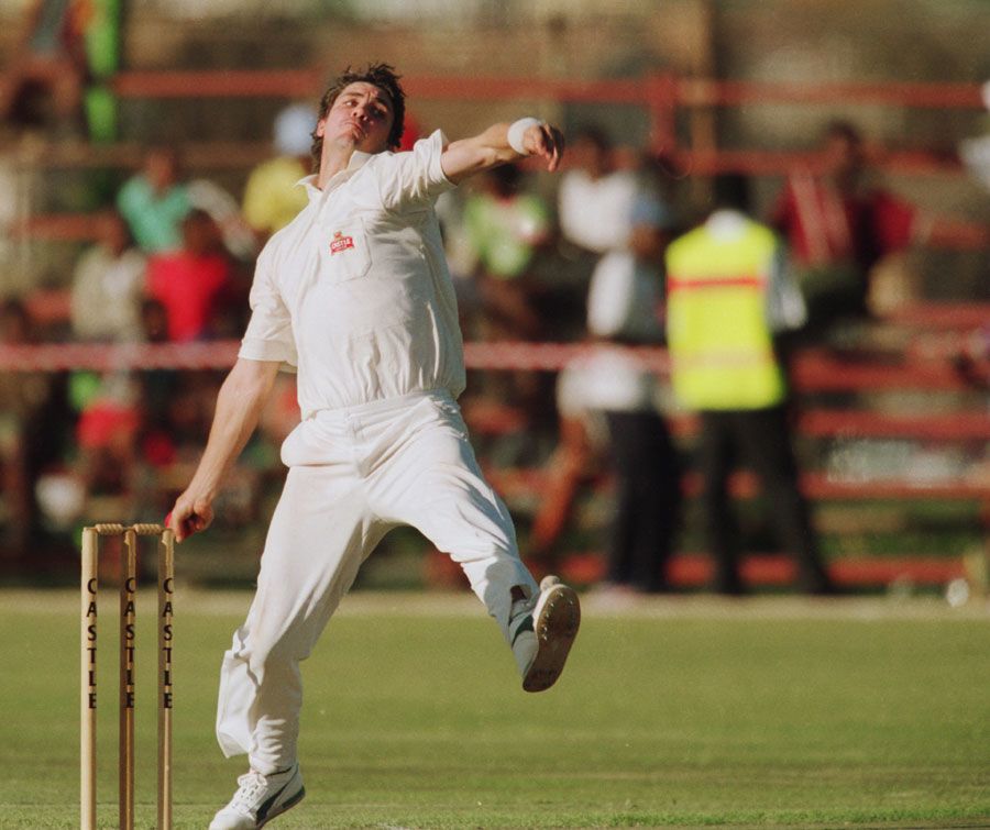 Meyrick Pringle bowls in a tour game