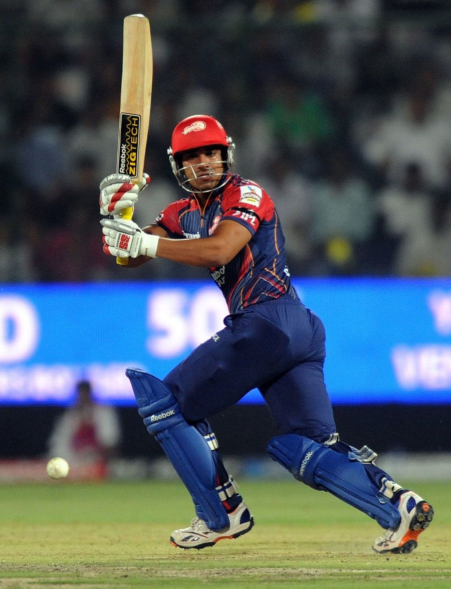Yogesh Nagar flicks one to the leg side 