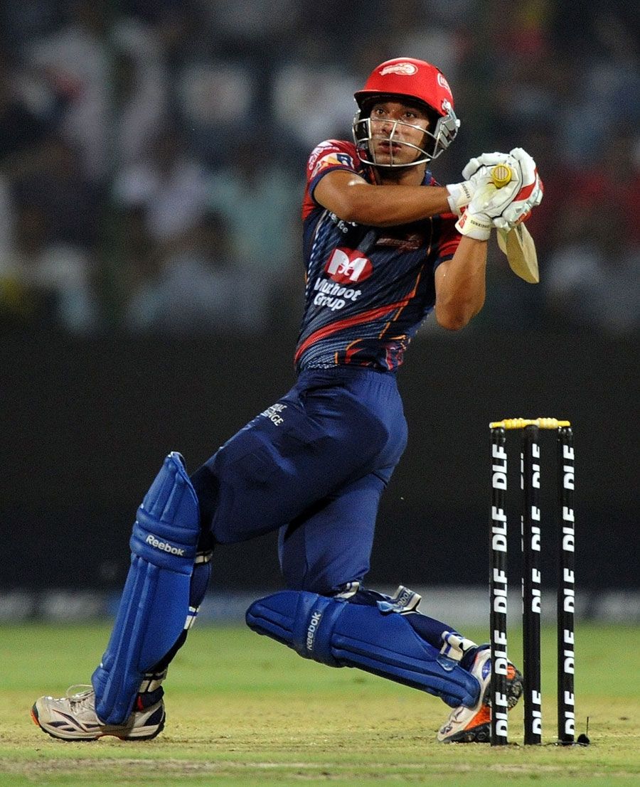 Yogesh Nagar attempts a pull 