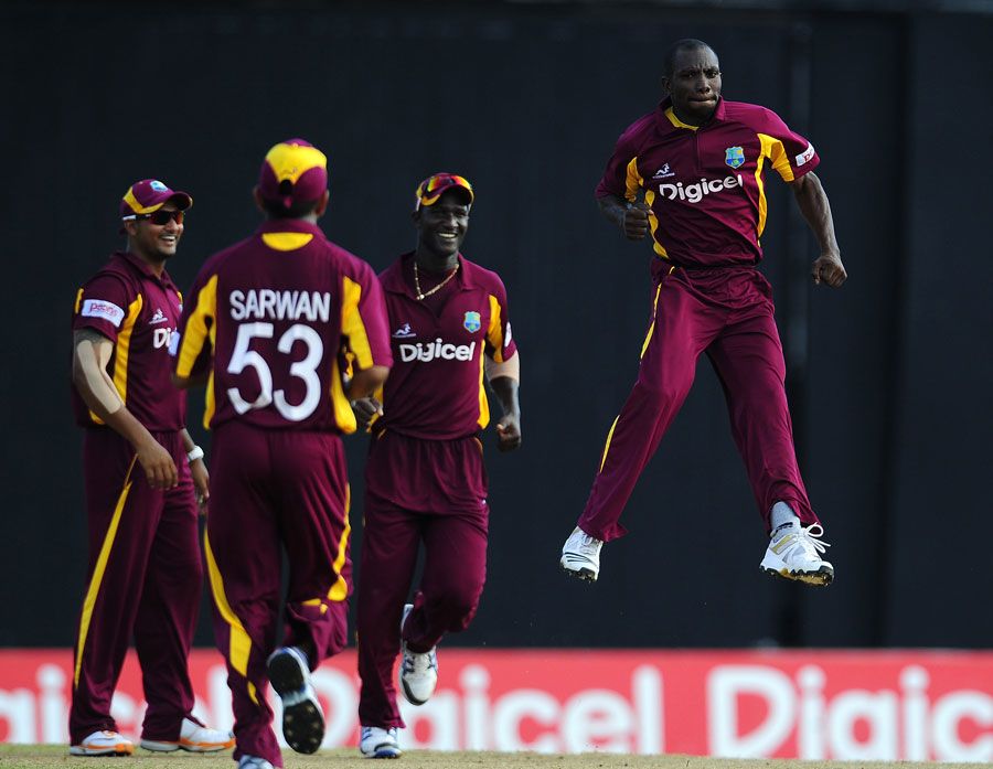 Anthony Martin is ecstatic after claiming a wicket