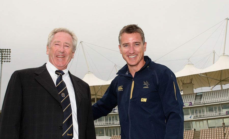 Hampshire chairman Rod Bransgrove with the team coach Giles White