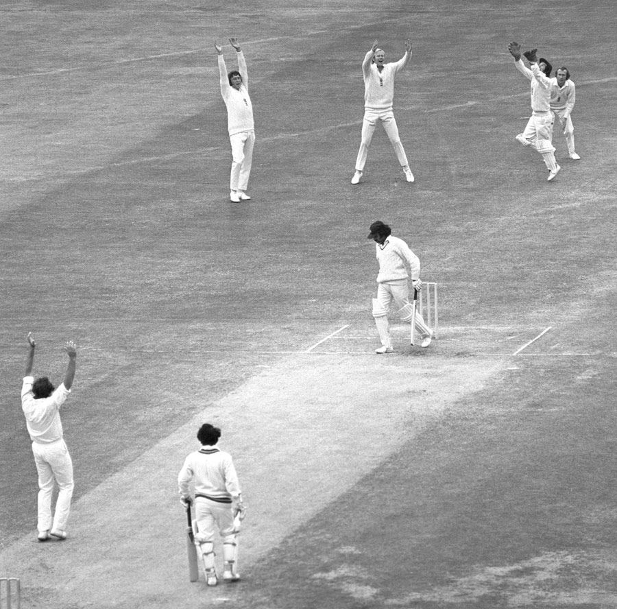 Brijesh Patel is caught by Alan Knott off Geoff Arnold for 1