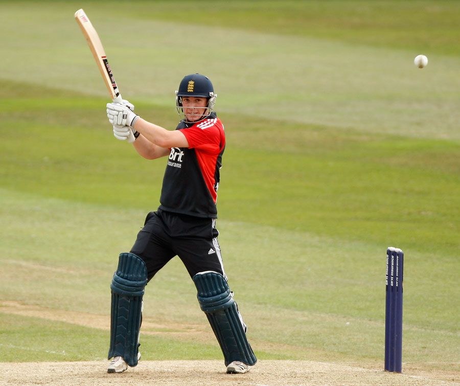Sam Wood cuts during his 57 off 71 balls