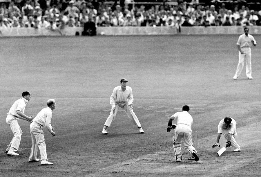 Godfrey Evans stumps Ron Archer off the bowling of Jim Laker