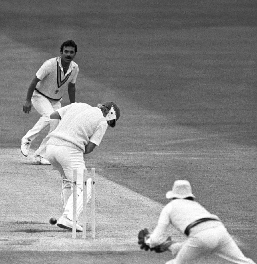Madan Lal bowls Chris Smith for 6