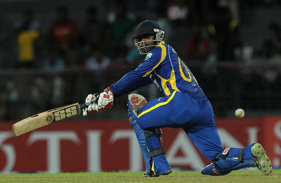 Chamara Silva guides one fine down the leg side