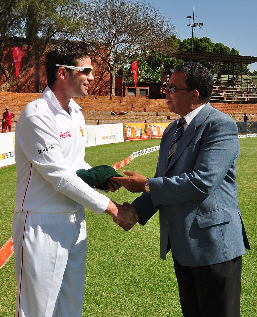 Greg Lamb is presented with his Test cap