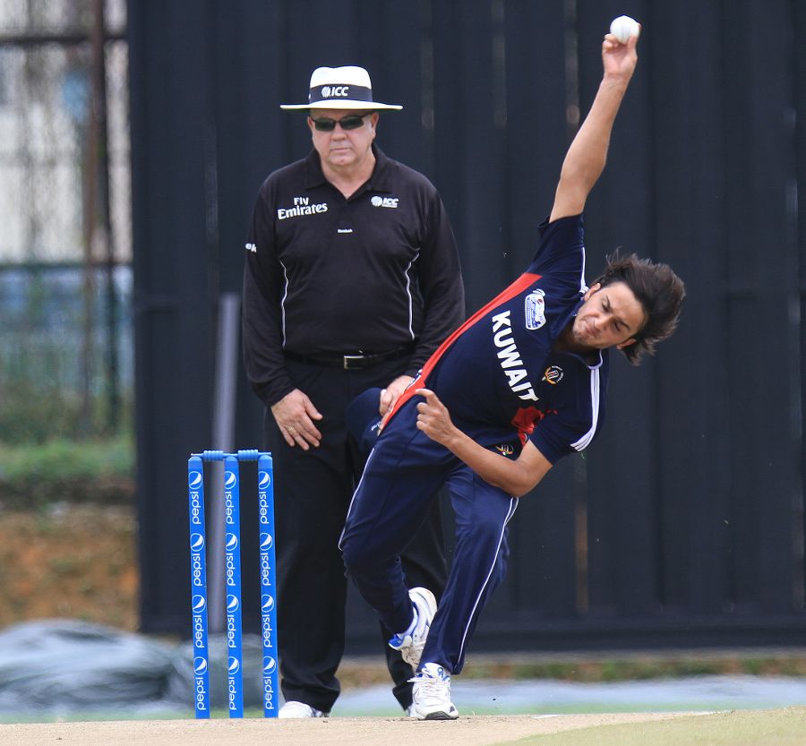 Saad Khalid bowls for Kuwait
