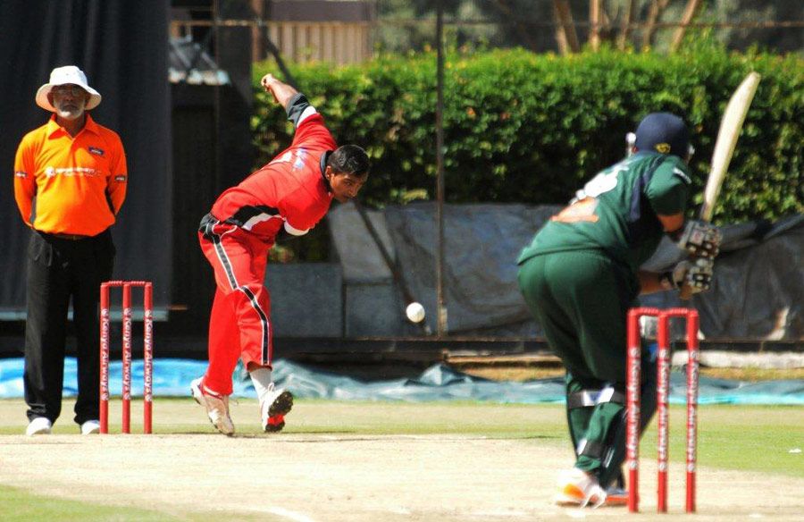 Rajesh Bhudia bowling