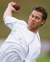 Paul Wiseman bowls in the nets a day before the Test