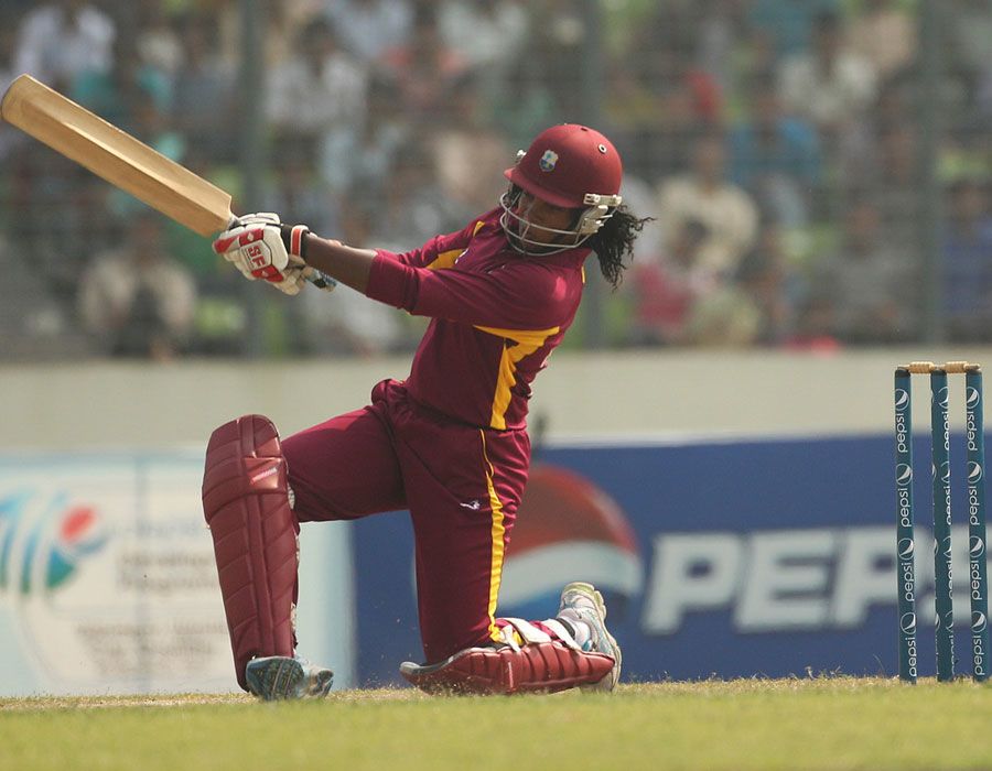 Stacy-Ann King hits one of three sixes