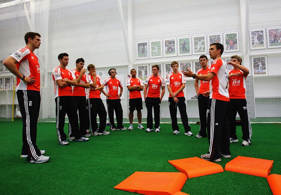 Chris Taylor takes a fielding session with England Lions