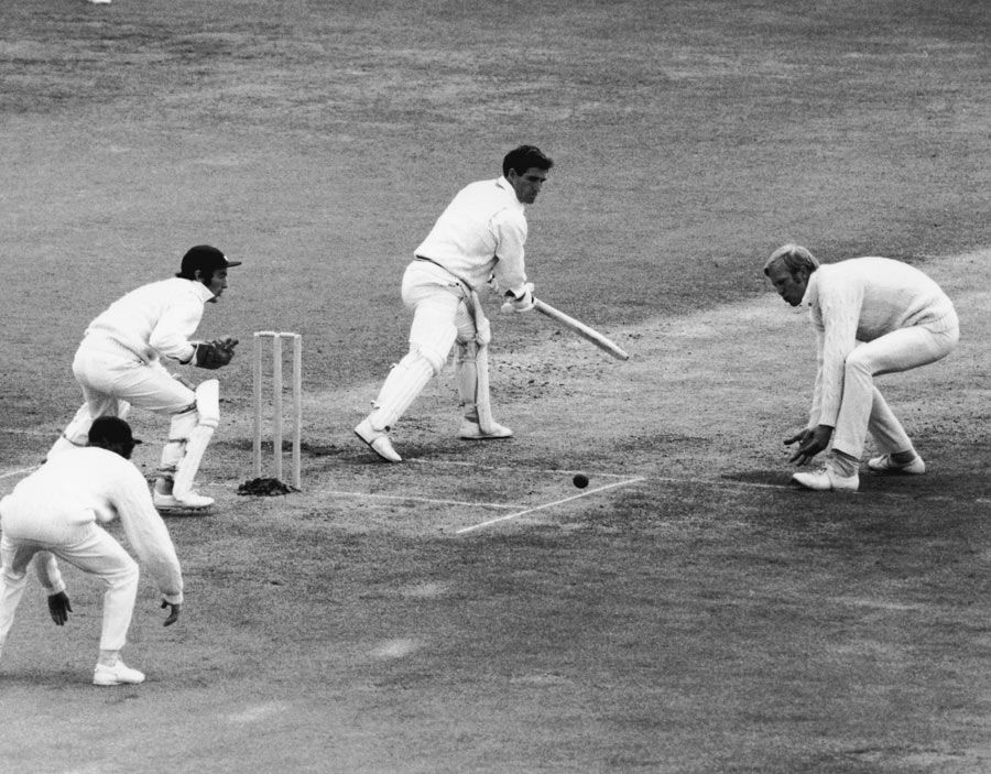 Tony Greig fields at silly point