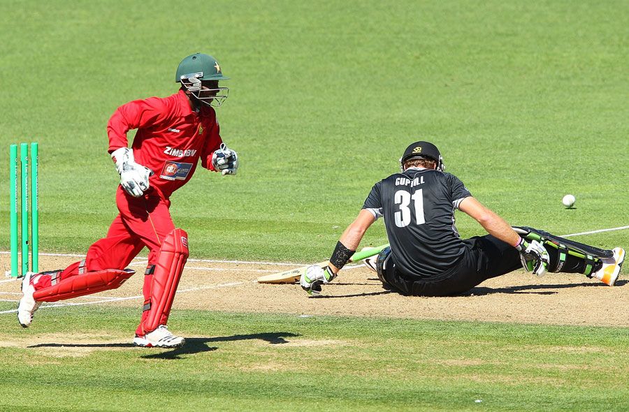 Martin Guptill is stumped for 85 off 69 balls