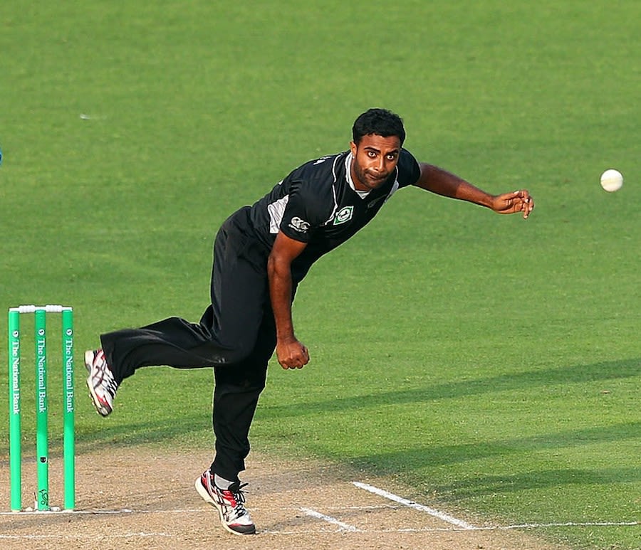 Legspinner Tarun Nethula in action in his second ODI