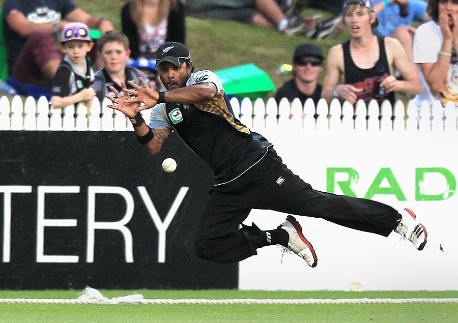 Ronnie Hira attempts to field a ball