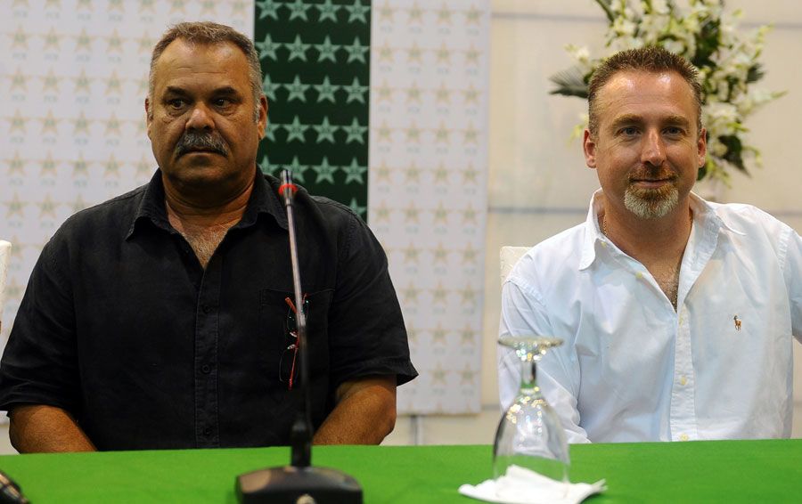 Dav Whatmore and Julien Fountain at a press conference
