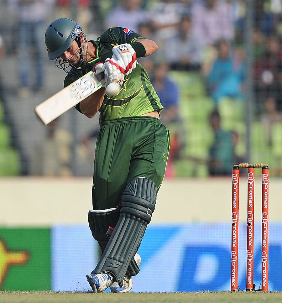 Hammad Azam swings across the line
