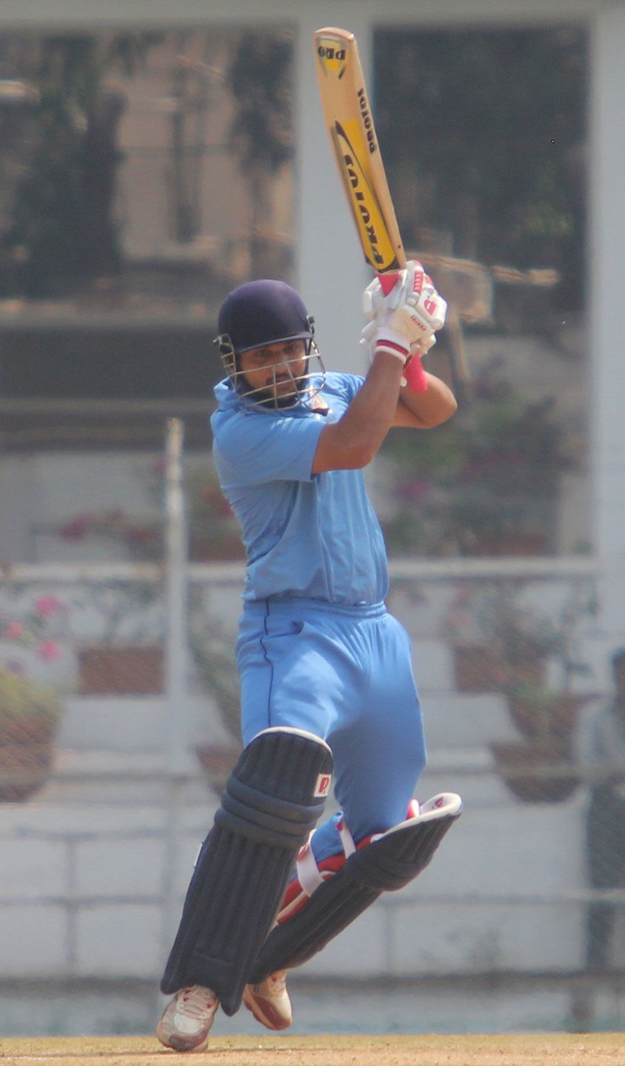 Pinal Shah punches one through the off side