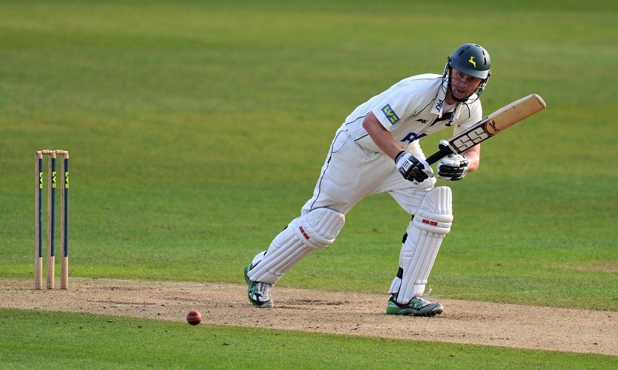 Neil Edwards batting with Nottinghamshire well behind